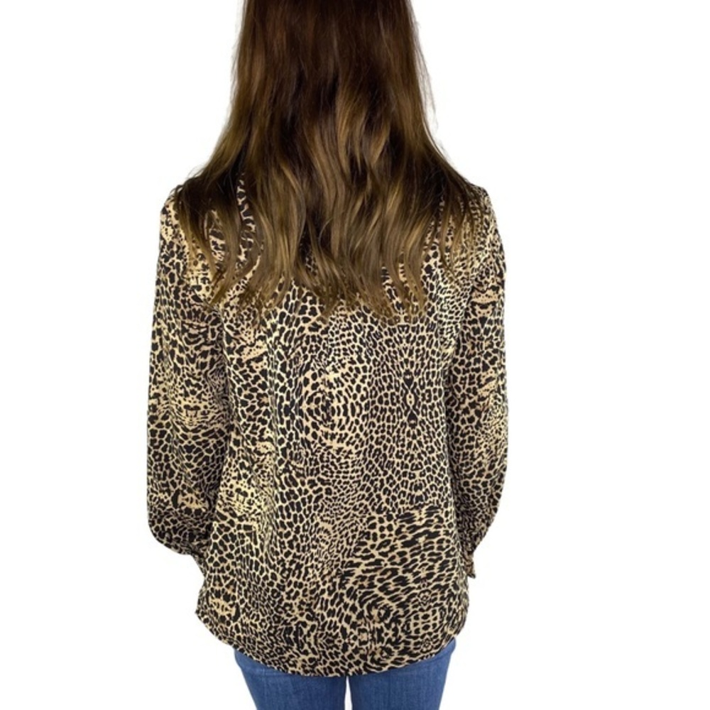 Notations Leopard Print Along Sleeves Button Dn - image 2